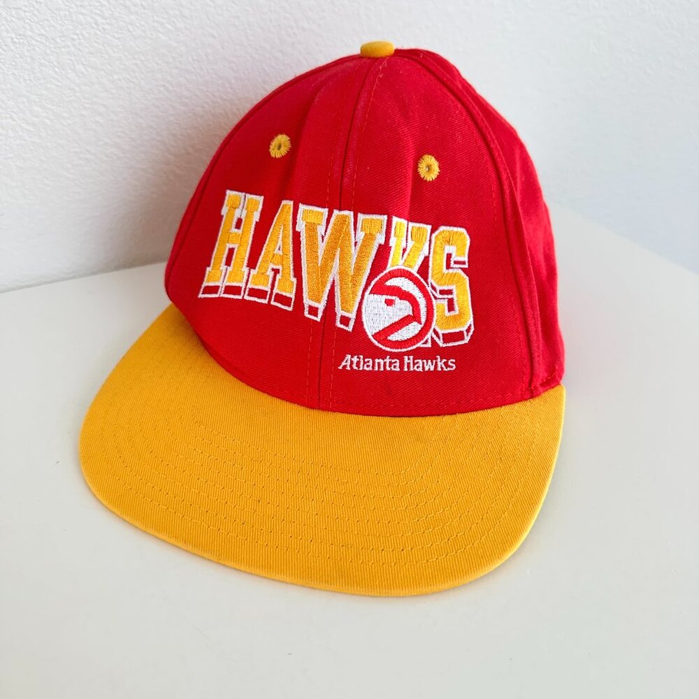 Atlanta Hawks Baseball Cap Adidas Hardwood Classics Red Yellow Cotton